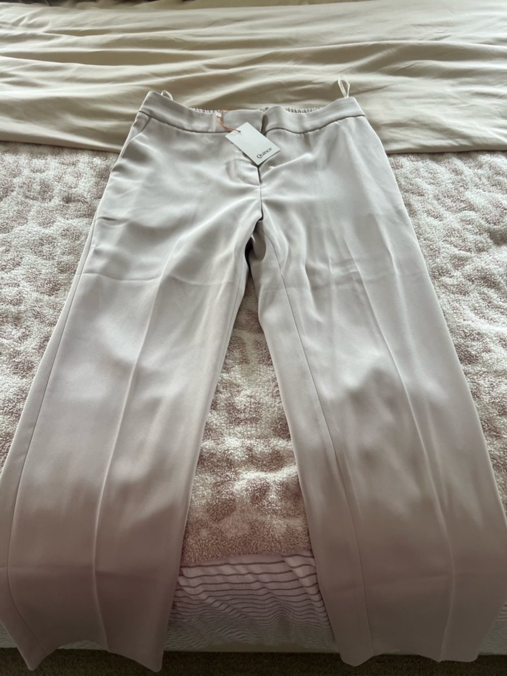 Quince Light Gray Straight-Leg Trousers